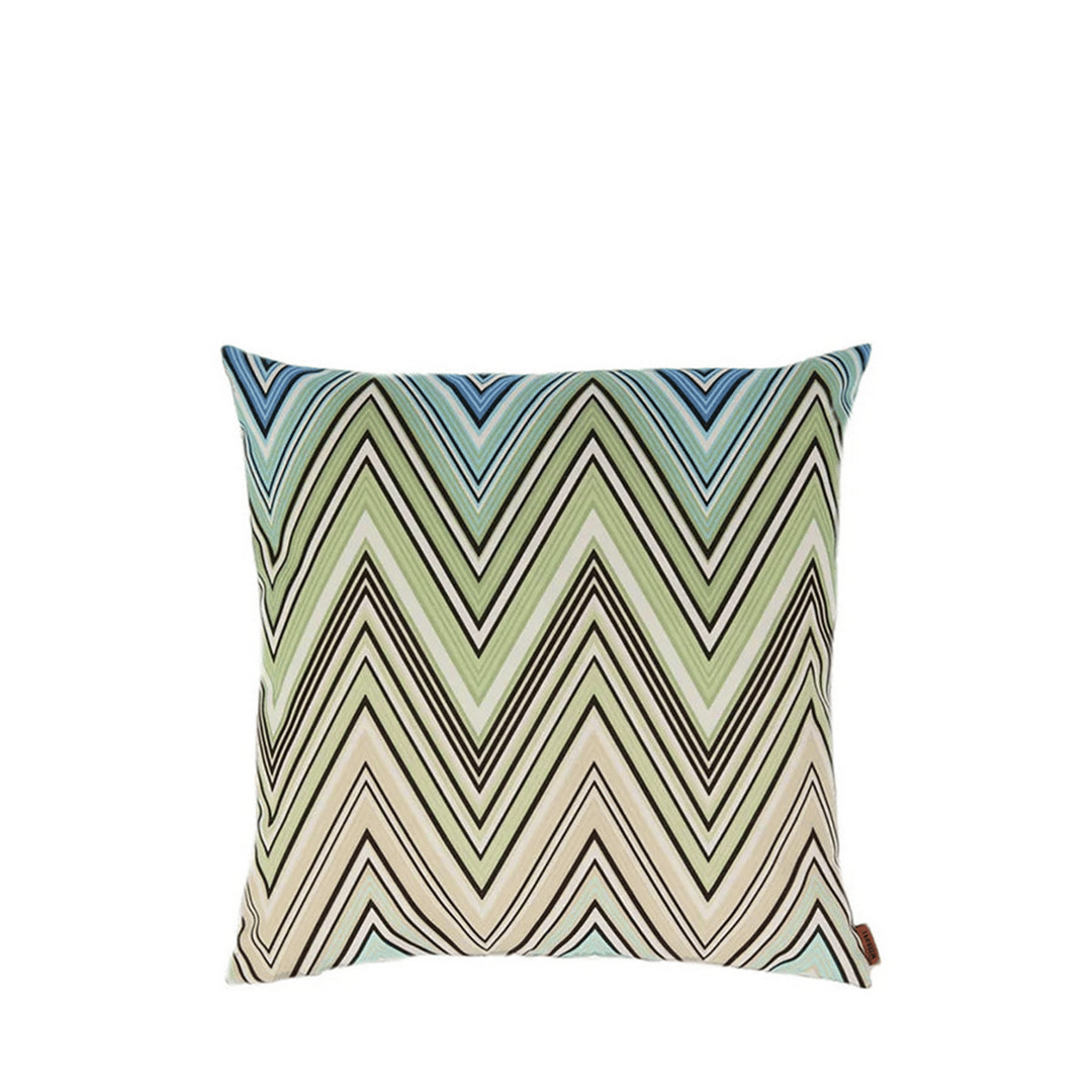 Kew Outdoor Turkuaz Çok Renkli Zigzag Desenli Dış Mekan Dekoratif Yastık 40 x 40 cm