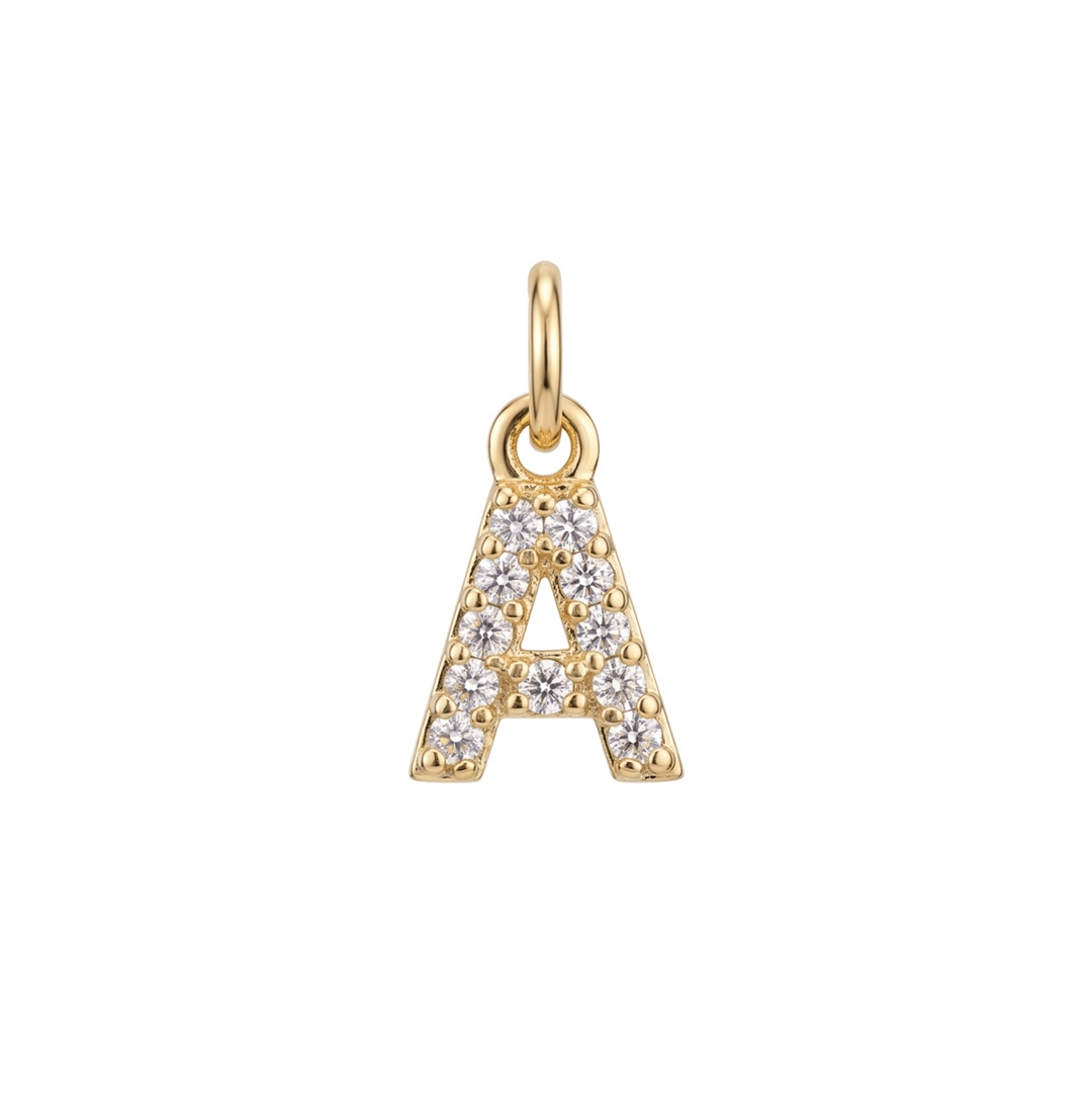 Letter A Charm - Gold 