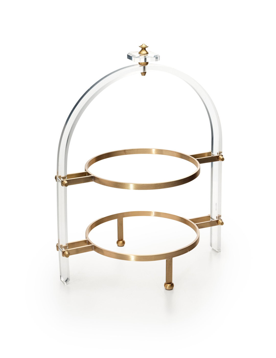 2-Tier Brass Serving Stand
