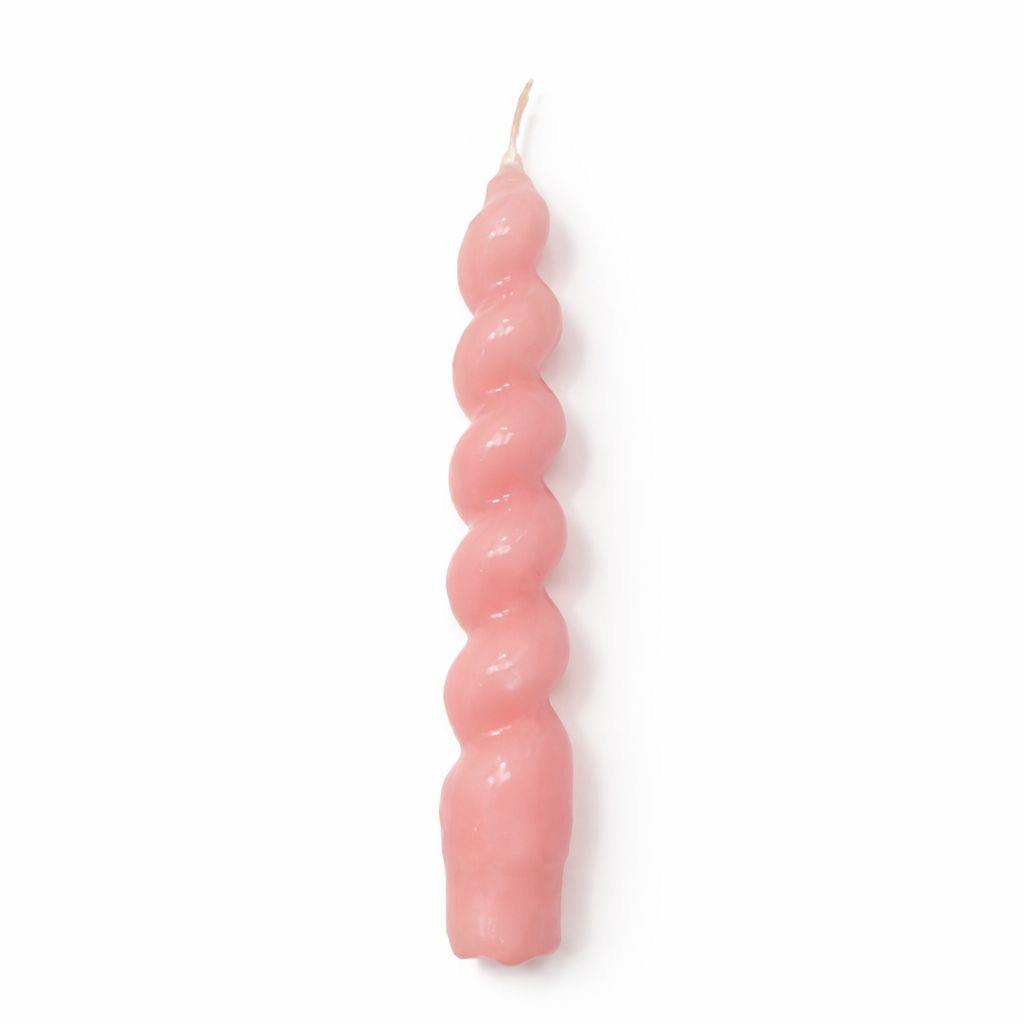 İtalyan Burgu Mum - Somon Parlak  18 cm