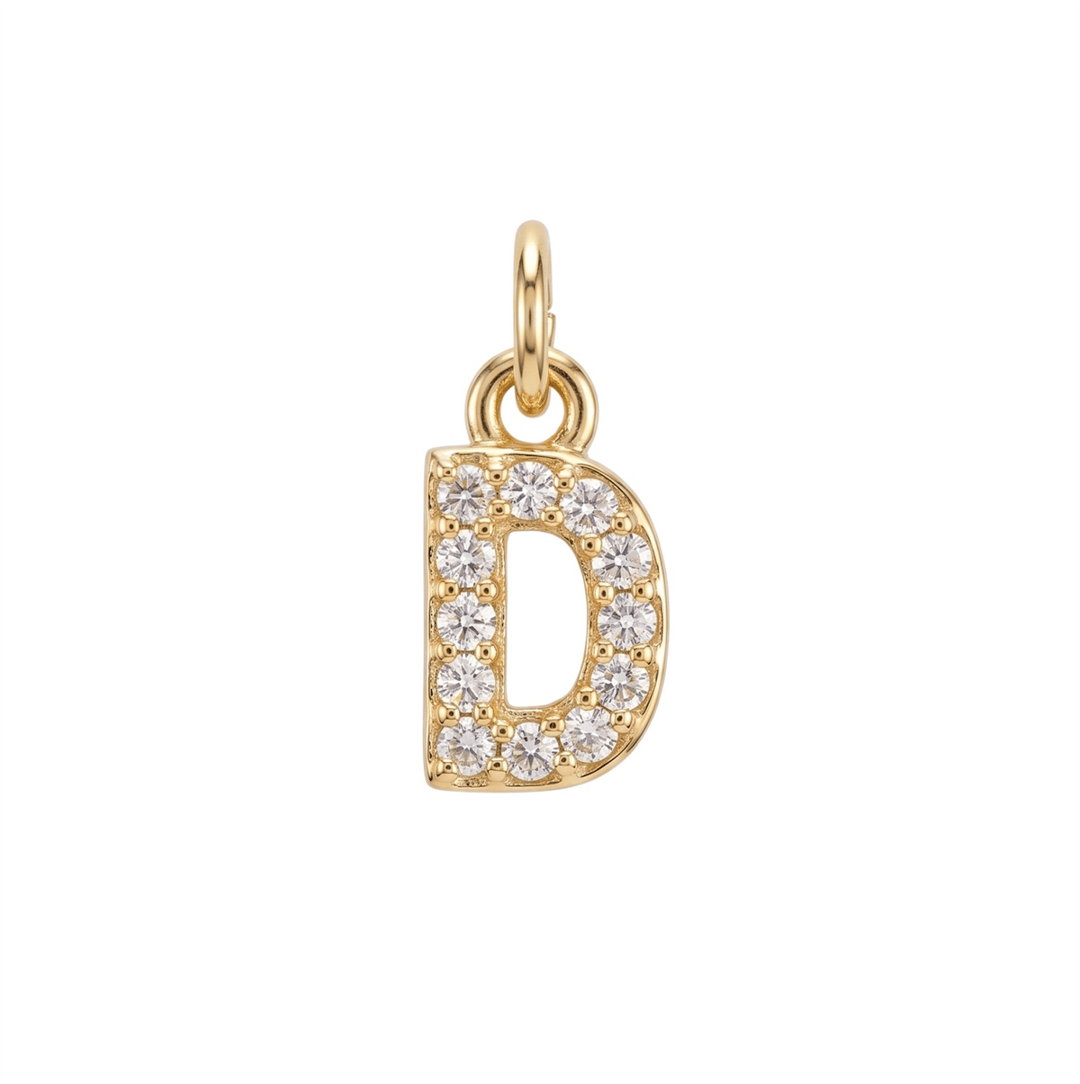 Letter D Charm - Gold