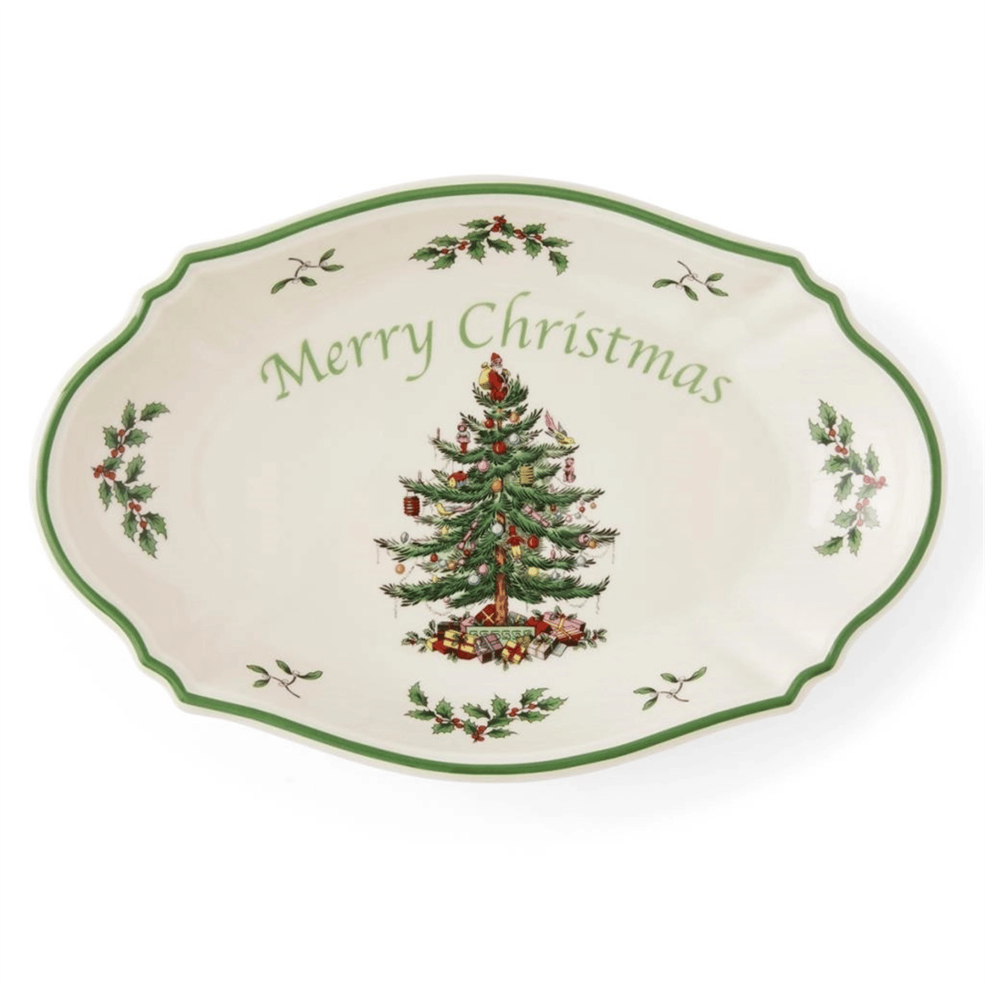 Christmas Tree Oval Servis 28cm