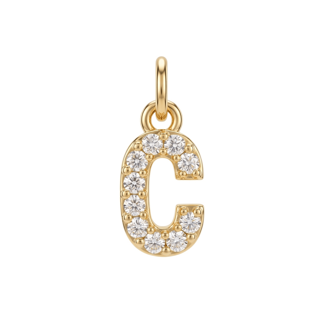 Letter C Charm - Gold