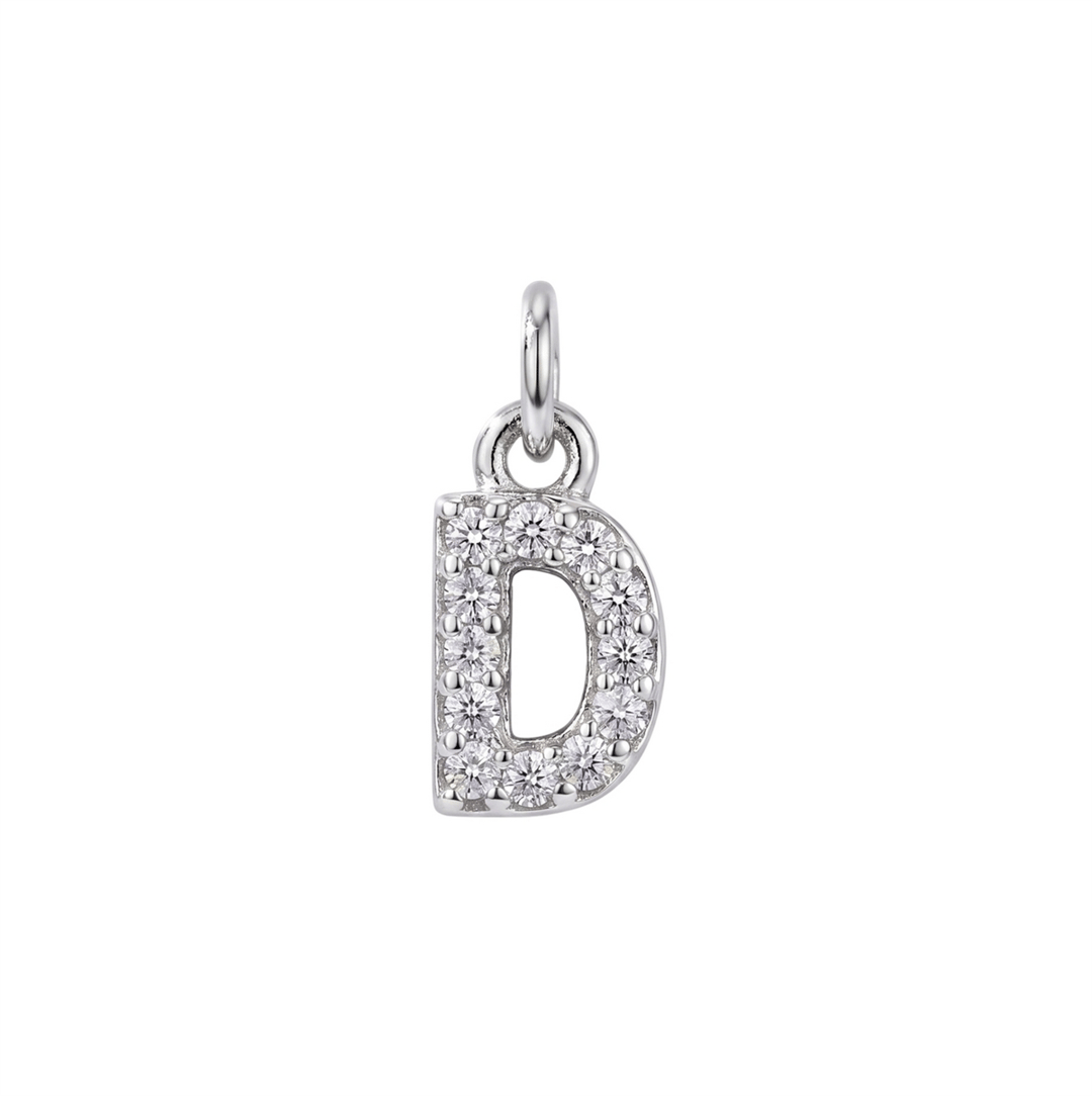 Letter D Charm - Silver