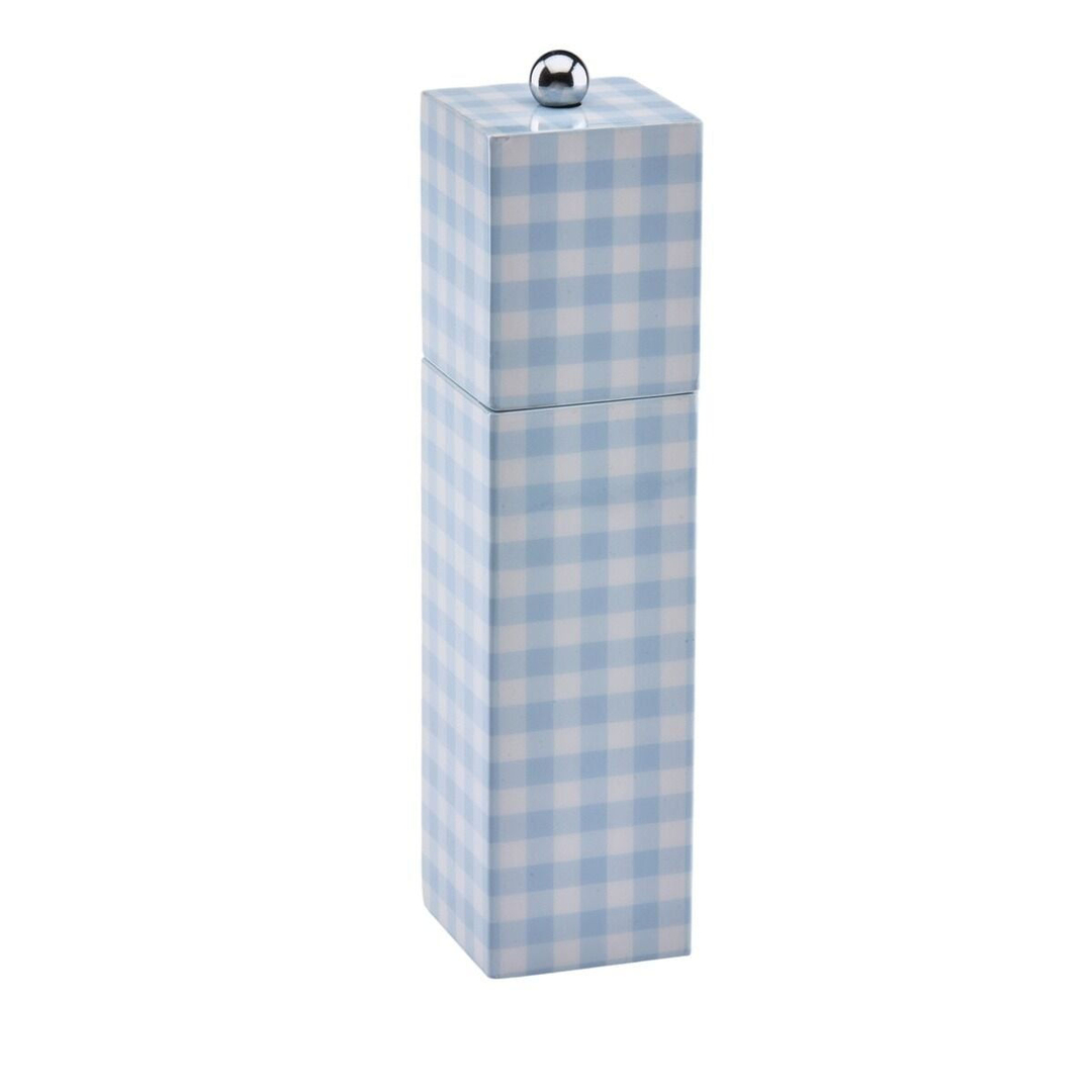 Gingham Mavi Tuz ve Karabiber Değirmeni