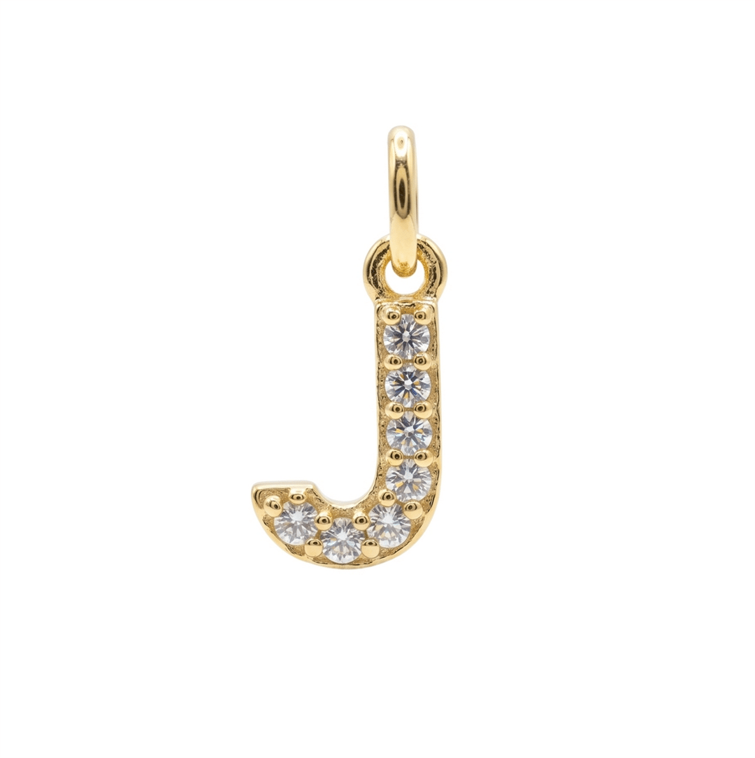 Letter J Charm - Gold