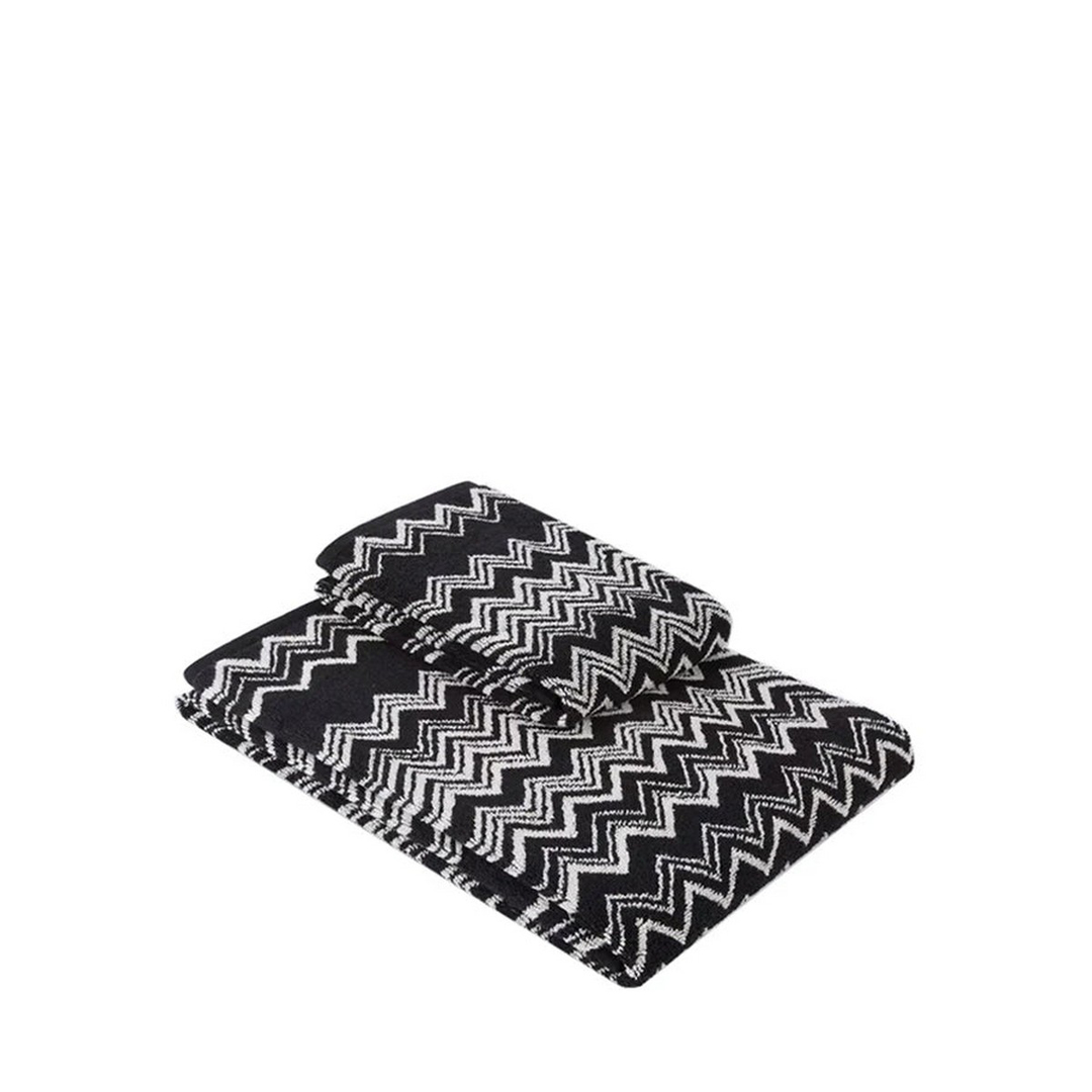 Keith Black-White Zigzag Patterned Towel Set of 2