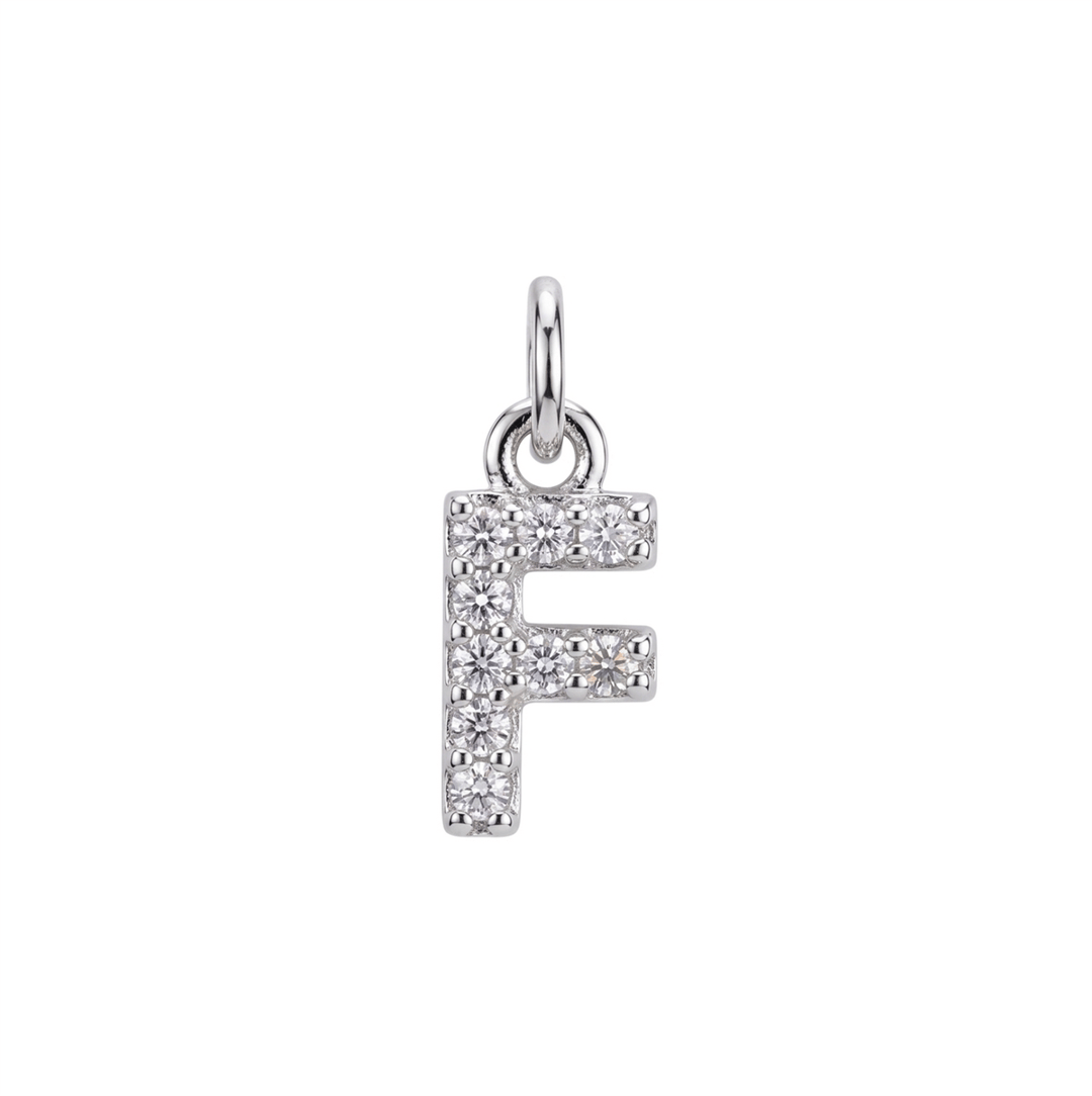 Letter F Charm - Silver