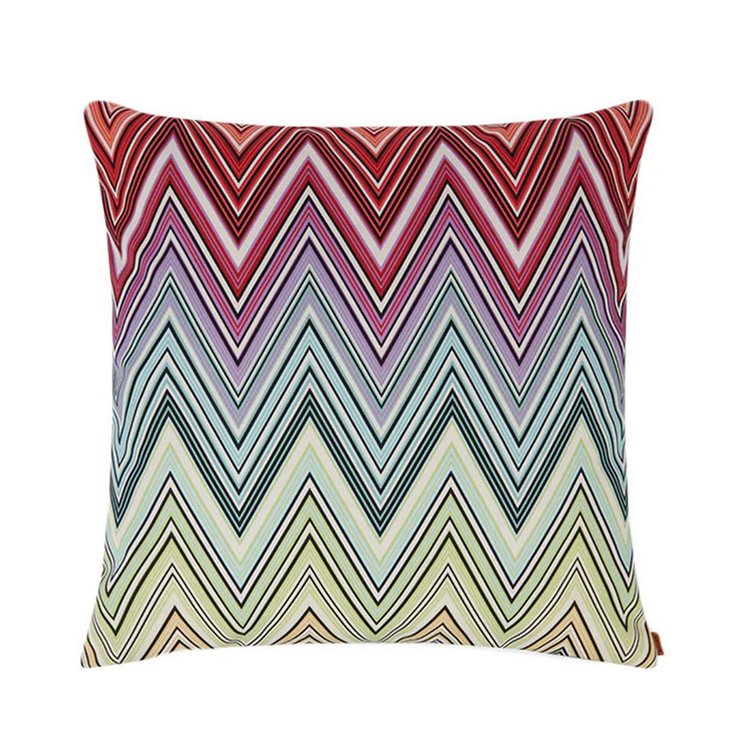 Kew Outdoor Turuncu Çok Renkli Zigzag Desenli Dış Mekan Dekoratif Yastık 60 x 60 cm
