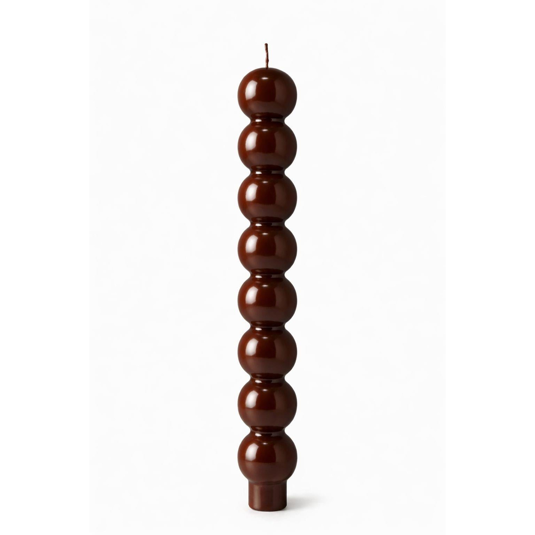 Top Şamdan Mum - Kahverengi Parlak 24 cm 