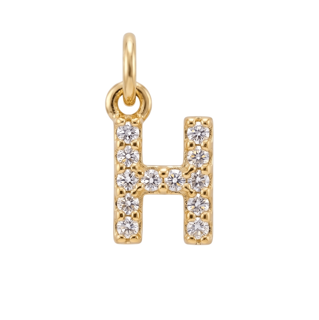 Letter H Charm - Gold