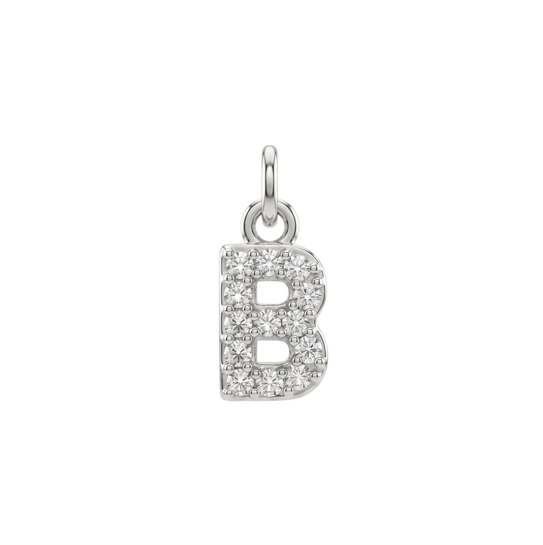 Letter B Charm - Silver