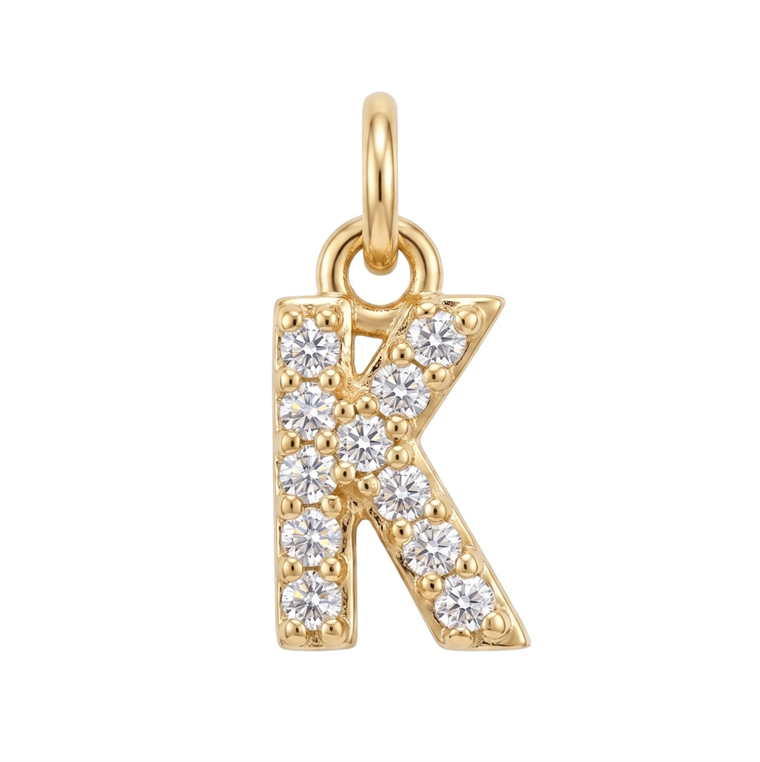 Letter K Charm - Gold