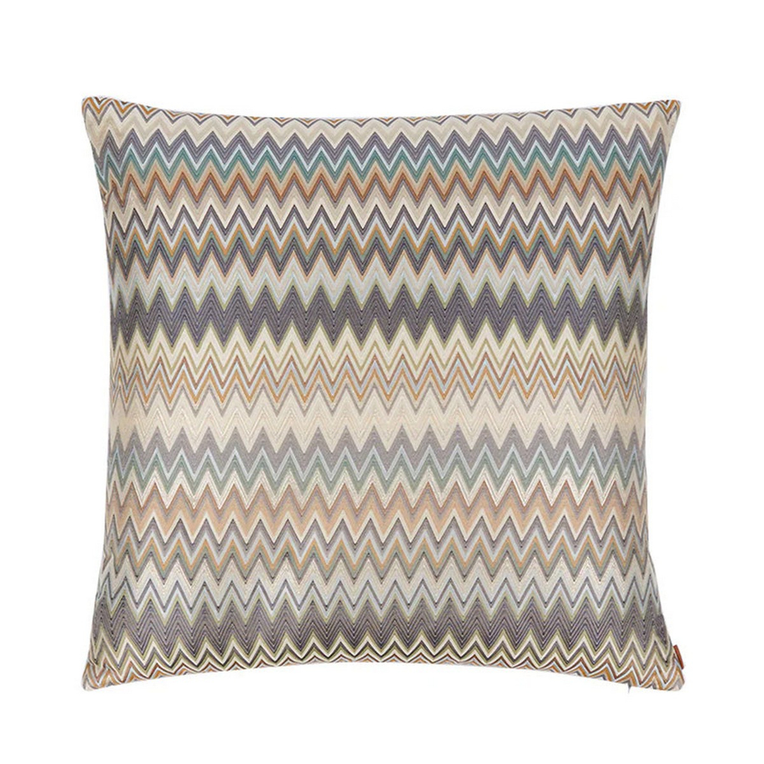 Masuleh Turkuaz Çok Renkli Zigzag Desenli Dekoratif Yastık 60 x 60 cm