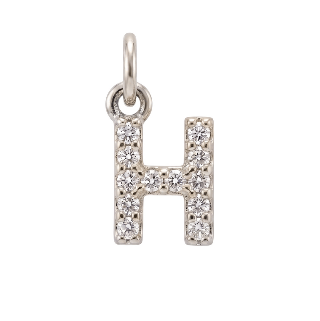 Letter H Charm - Silver
