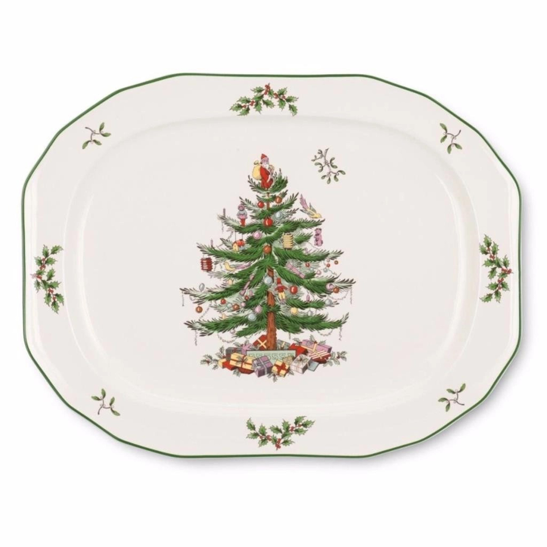 Christmas Tree Sculpted Oval Servis 36cm