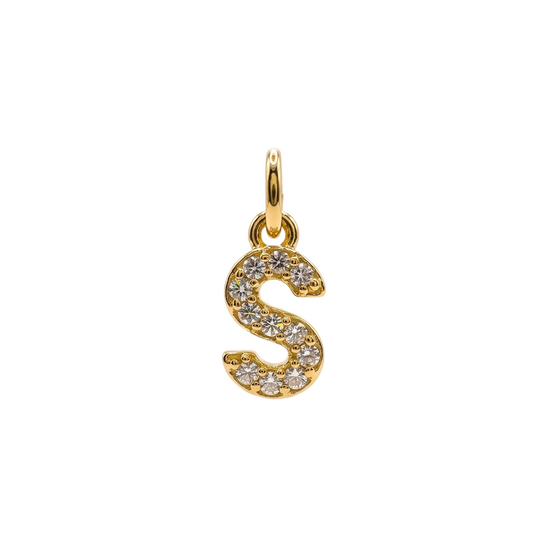 Letter S Charm - Gold