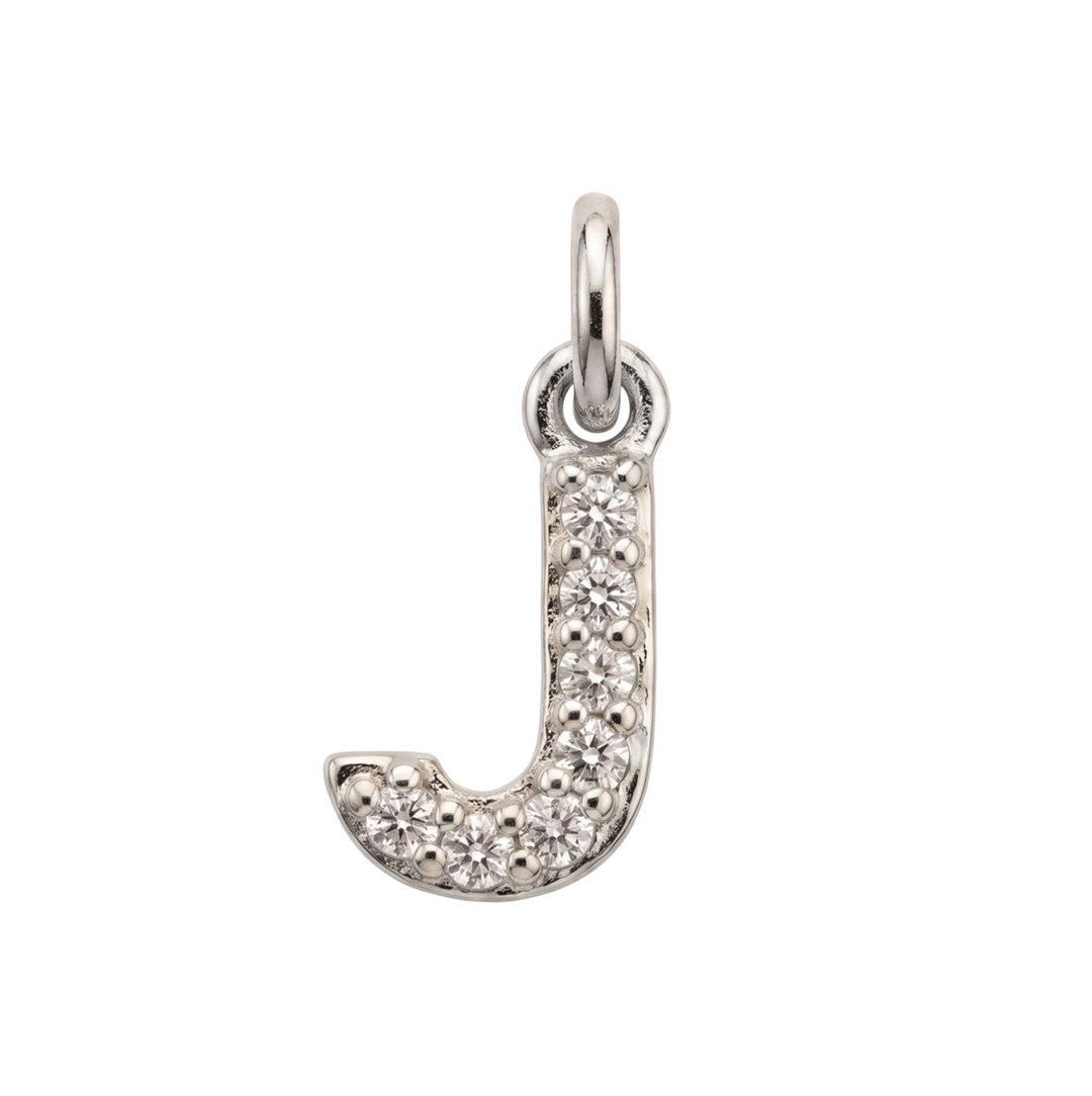 Letter J Charm - Silver