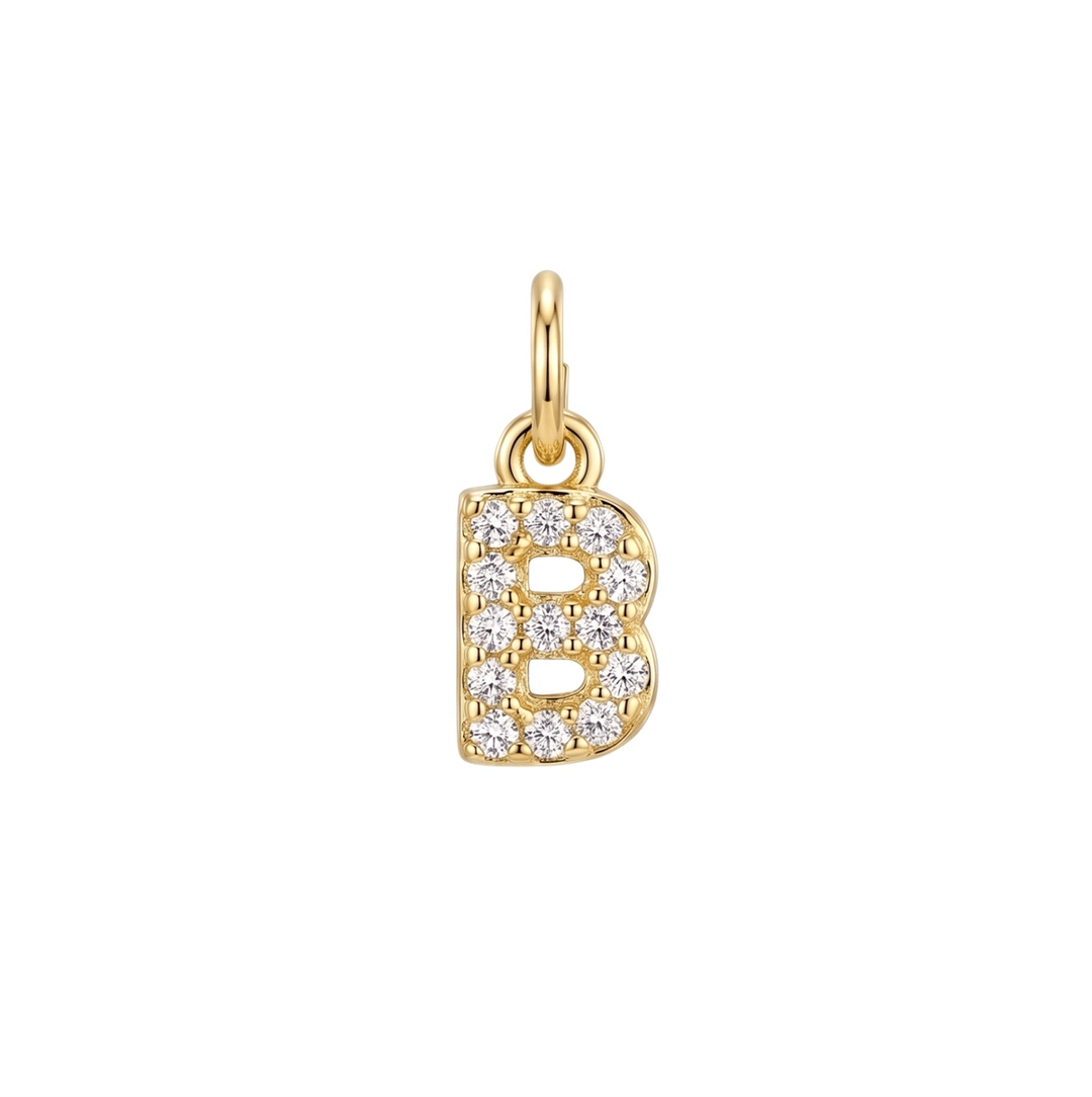 Letter B Charm - Gold