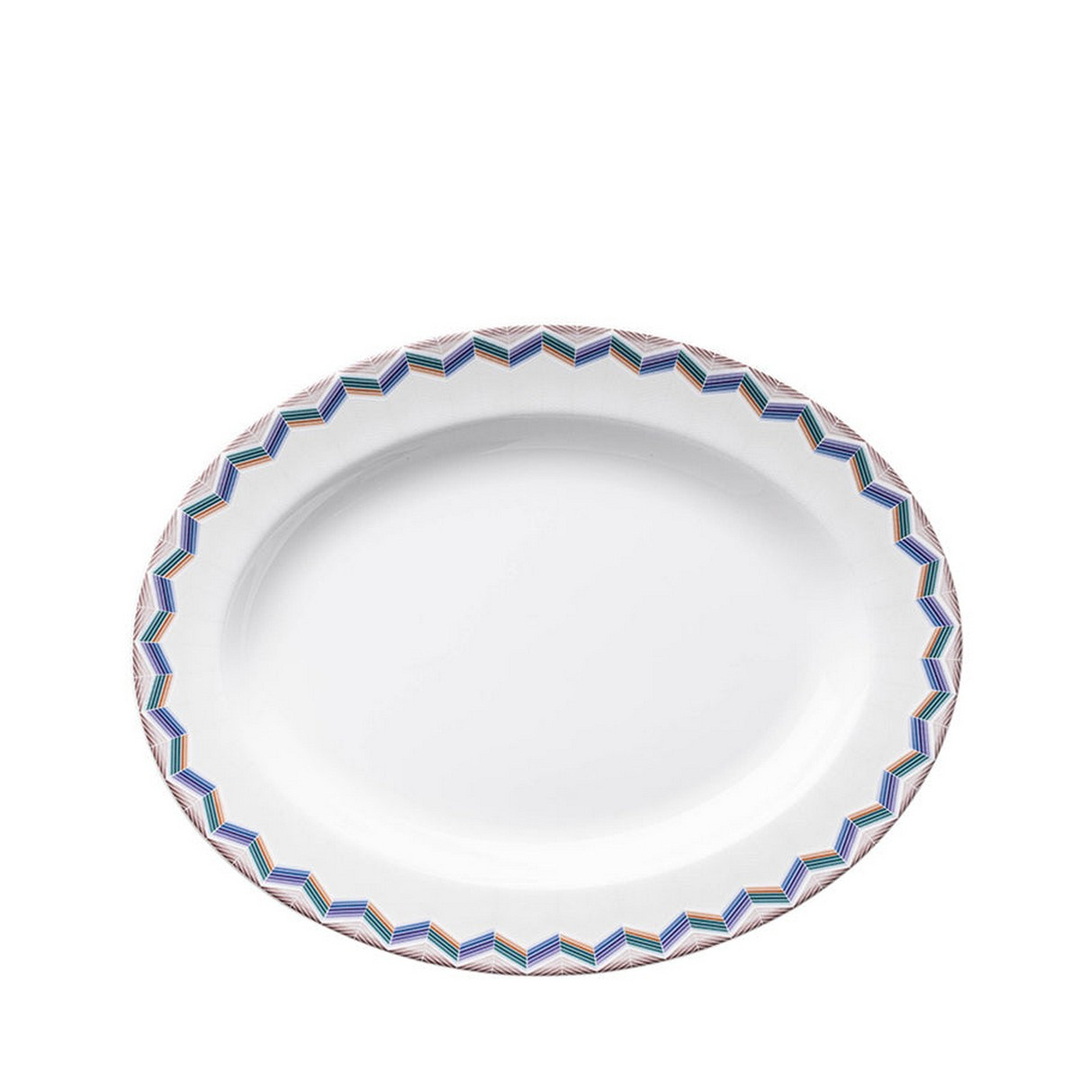 Zig Zag Jarris 148 Lacivert Oval Servis Tabağı 36 cm