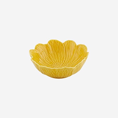 BORDALLO PINHEIRO Flora Sarı Seramik Servis Kasesi 17 Cm