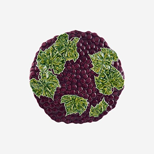 BORDALLO PINHEIRO Grapes Mor Seramik Servis Tabağı 36,5 Cm