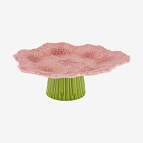 BORDALLO PINHERIO Maria Flor Pembe Seramik Kek Standı 28 Cm