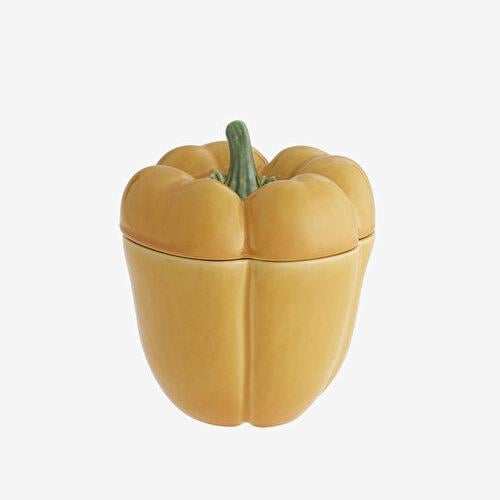 BORDALLO PINHERIO Pepper Sarı Seramik Saklama Kabı 22 Cm