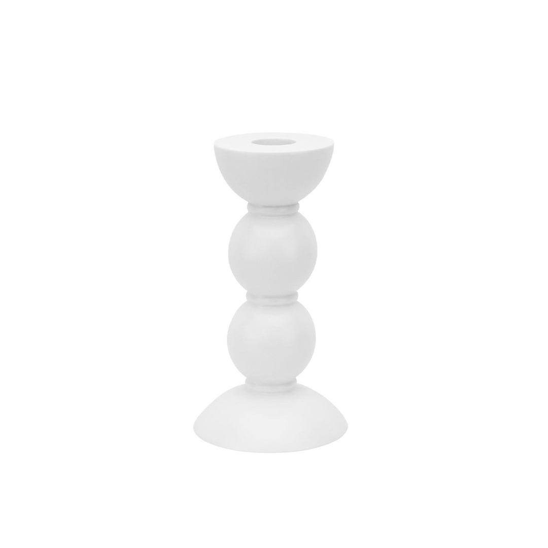 Bobbin Beyaz Dekoratif Şamdan 14 Cm