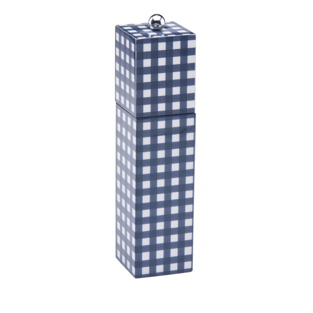 Gingham Lacivert Tuz ve Karabiber Değirmeni