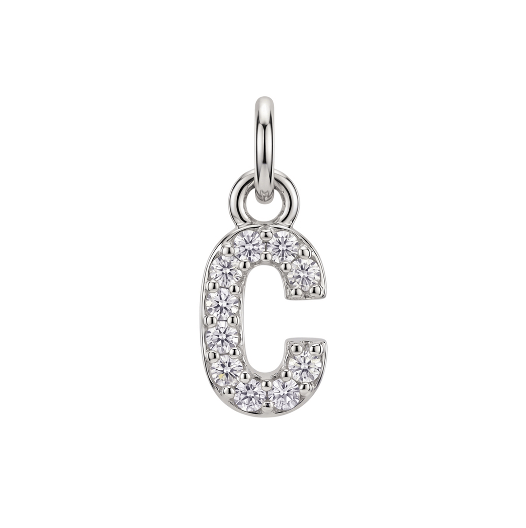 Letter C Charm - Silver