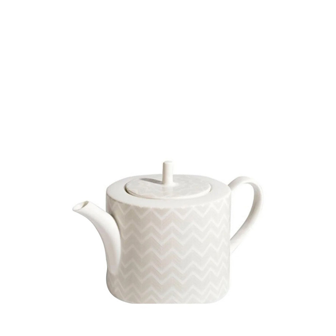 Zig Zag White Beyaz Gri  Kahve/Çay Potu