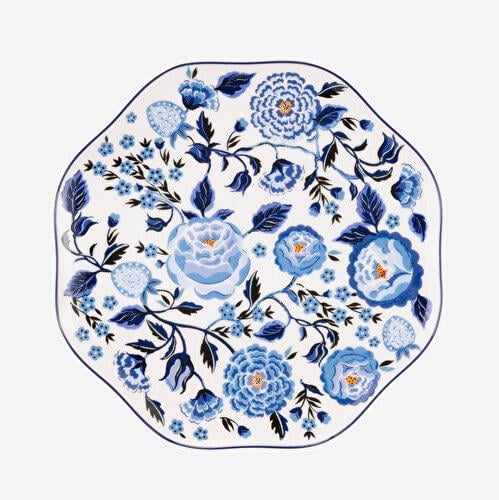 CATH KIDSTON Strawberry Garden Mavi Porselen Yemek Tabağı 26,5 Cm