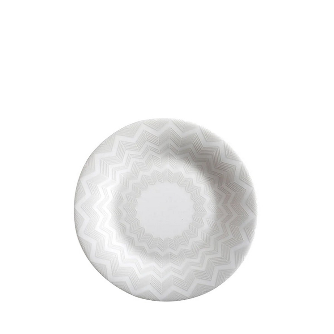 Zig Zag White Beyaz Gri Ekmek & Tatlı Tabağı 15,5 cm