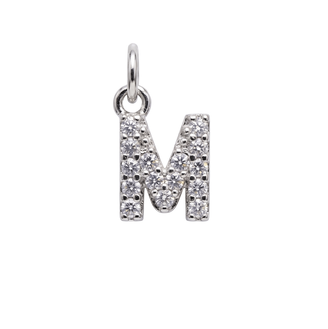 Letter M Charm - Silver