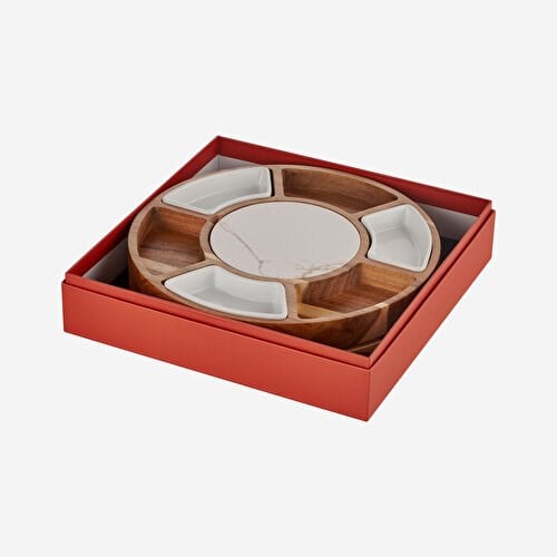Chiara Alessi Acacia Elegance Kahverengi Ahşap Peynir Sunum Tabağı 34 Cm