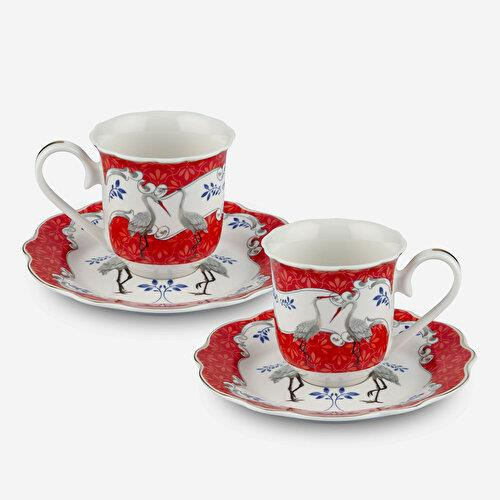 Chiara Alessi Allure Kırmızı Porselen Kahve Fincan Seti 90 Ml
