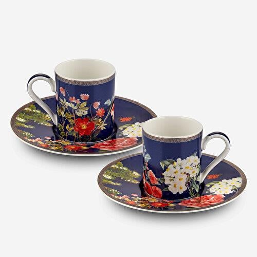 Chiara Alessi Butterfly Walley Lacivert Porselen Kahve Fincan Seti 90 Ml