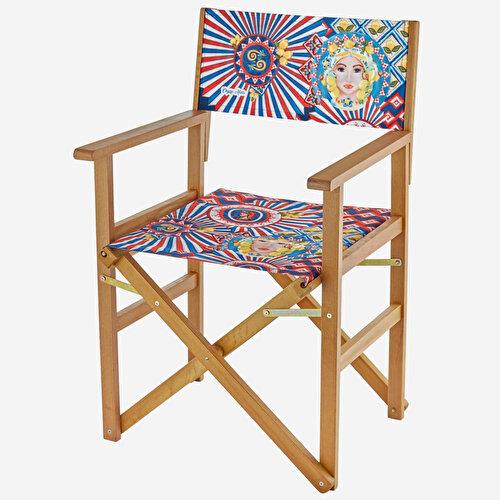 Chiara Alessi Positano Kırmızı Mavi Ahşap Sandalye 87X54x48 Cm