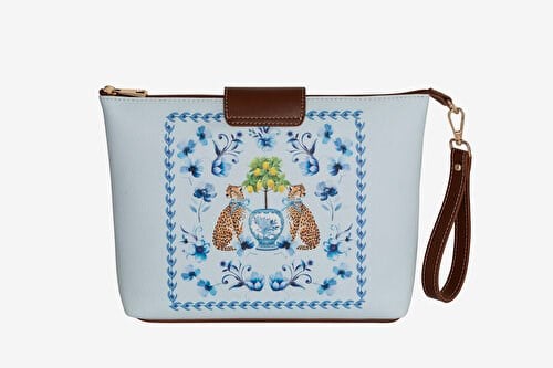 Chiara Alessi Tiger AÇIK MAVİ Suni Deri Clutch&Portföy Çanta 30X21 Cm