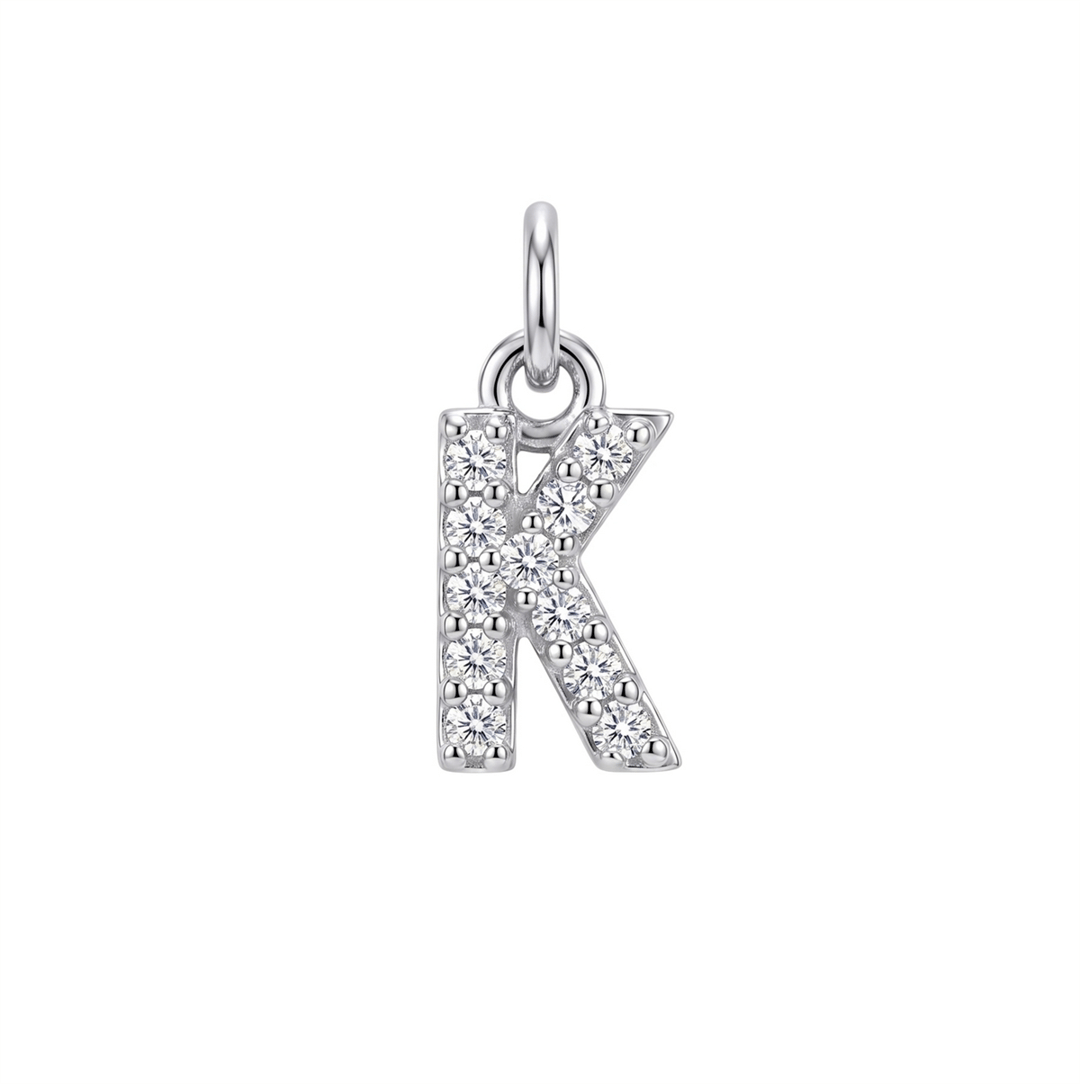 Letter K Charm - Silver
