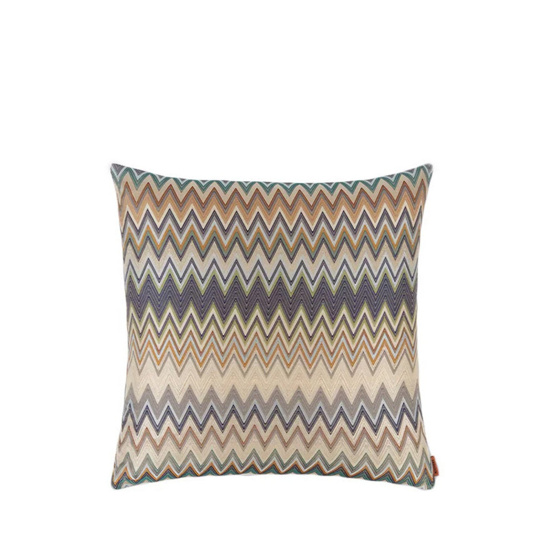 Masuleh Turkuaz Çok Renkli Zigzag Desenli Dekoratif Yastık 40 x 40 cm