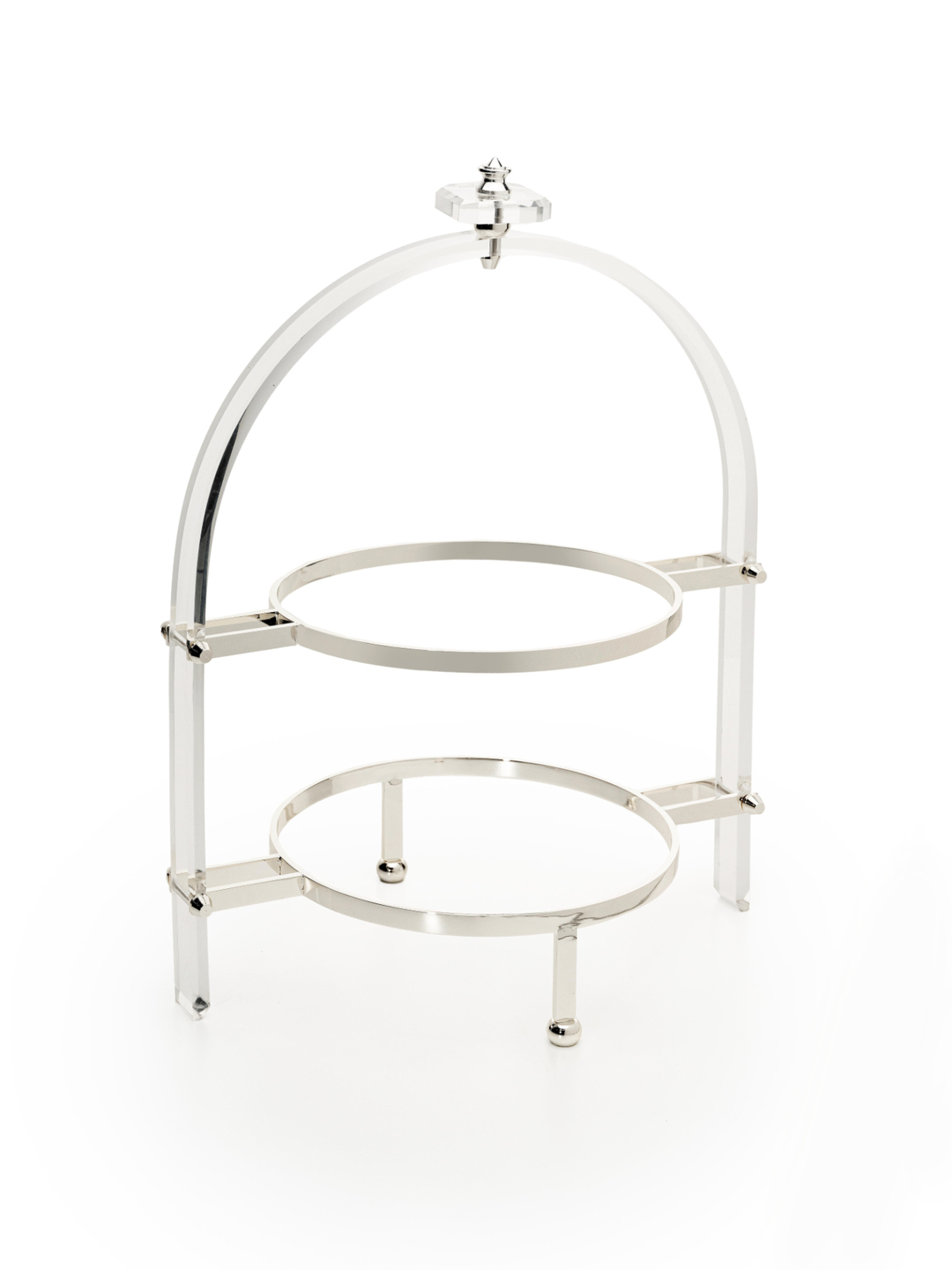 2-Tier Silver Serving Stand
