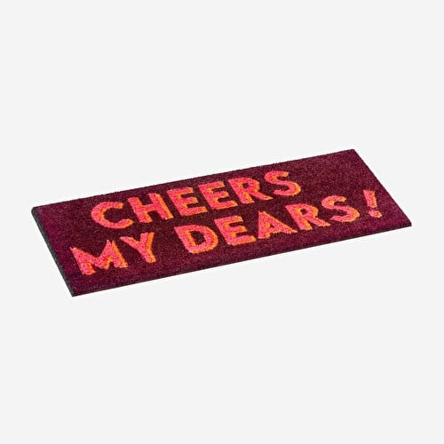 Gift Company Kırmızı Hindistan Cevizi Lifi Cheers My Dears Kapı Önü Paspası 30X75 Cm