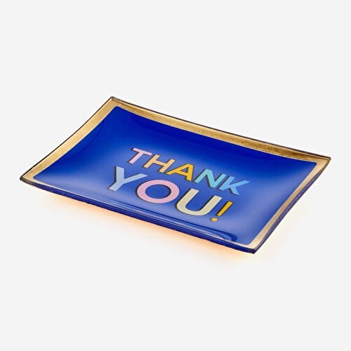 Gift Company Mavi Cam Thank You Dekoratif Tabak 10X0,8X14,2 Cm