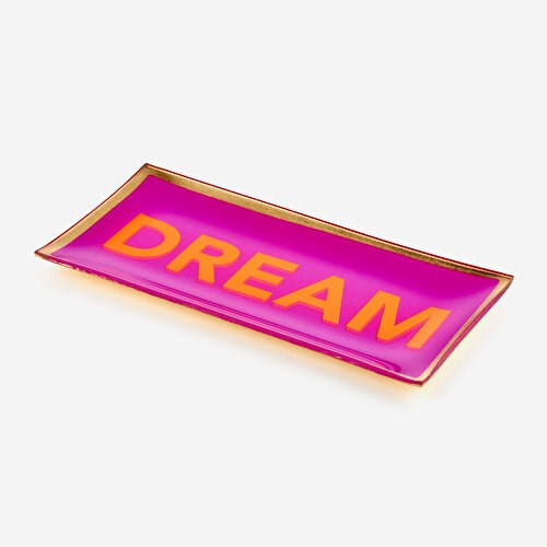 Gift Company Mor Cam Dream Dekoratif Tabak 10X0,8X21 Cm