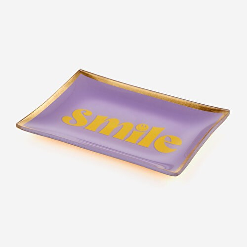 Gift Company Mor Cam Smile Purple Dekoratif Tabak 10X0,8X14,2 Cm