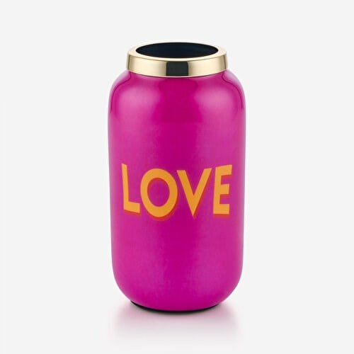 Gift Company Pembe Demir Çelik Love Vazo 6X12x6 Cm