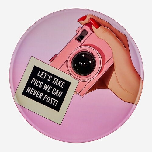 Gift Company Pembe Demir NeverPost Tepsi 31X1x31 Cm