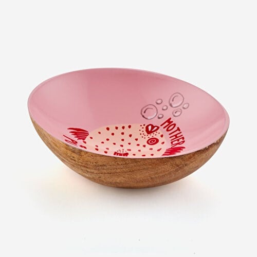 Gift Company Pembe Mango Ağacı MotherPuffer Dekoratif Tabak 11X4x12,5 Cm